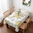 thumbnail image 1 of Christmas Table Cloth Waterproof Tablecloths, Winter Xmas Yellow Snowflakes Textured Tablecloth Dining Table Cover for Kitchen Party Tabletop Outdoor, Rectangle Tablecloth 60x102 Inch, 1 of 9