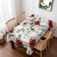 thumbnail image 1 of Christmas Table Cloth Waterproof Tablecloths, Xmas Botanical Floral Farmhouse Watercolor Tablecloth Dining Table Cover for Kitchen Party Tabletop Outdoor, Rectangle Tablecloth 60x102 Inch, 1 of 9