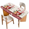 thumbnail image 1 of Christmas Table Cloths for 3 Foot Rectangle Tables, Retro Winter Ice Cream Snowflakes Needles Plaid Patio Waterproof Elastic Fitted Tablecloths, Washable Rectangular Table Cover for Camping, 1 of 8