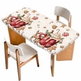 thumbnail image 1 of Christmas Table Cloths for 3 Foot Rectangle Tables, Winter Deer Ice Cream Cookies Star Pine Needle Patio Waterproof Elastic Fitted Tablecloths, Washable Rectangular Table Cover for Camping, 1 of 8