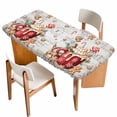 thumbnail image 1 of Christmas Table Cloths for 5 Foot Rectangle Tables, Retro Xmas Deer Candy Ice Cream Pine Needle Patio Waterproof Elastic Fitted Tablecloths, Washable Rectangular Table Cover for Camping, 1 of 8