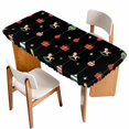 thumbnail image 1 of Christmas Table Cloths for 5 Foot Rectangle Tables, Winter Red Green Xmas Weeping Balls Patio Waterproof Elastic Fitted Tablecloths, Washable Rectangular Table Cover for Camping, 1 of 8