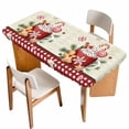 thumbnail image 1 of Christmas Table Cloths for 5 Foot Rectangle Tables, Xmas Ice Cream Snowflakes Candy Pine Needles Patio Waterproof Elastic Fitted Tablecloths, Washable Rectangular Table Cover for Camping, 1 of 8