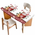 thumbnail image 1 of Christmas Table Cloths for 6 Foot Rectangle Tables, Winter Ice Cream Sugar Pine Needle Red Plaid Patio Waterproof Elastic Fitted Tablecloths, Washable Rectangular Table Cover for Camping, 1 of 8