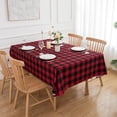 thumbnail image 1 of Christmas Table Cloths Rectangle Red and Black Buffalo Plaid Check Gingham Tablecloth - Oblong 60" X 84" Polyester Table Cover Reusable Water Resistant for Thanksgiving Holiday Decorations, 1 of 6