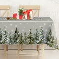 thumbnail image 1 of Christmas Table Cover Gray Snowflake Xmas Tree Tablecloth 60 × 102 Inch Rectangle Seasonal Winter Table Cloth for Xmas Holiday Birthday Party Supplies Home Kitchen Table Decor, 1 of 6