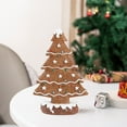 thumbnail image 1 of Christmas Table Decor, 6 Inch Gingerbread Christmas Tree Collectible Figurines - Village Gingerbread Fantastic Sequins Xmas Tree Tabletop Decoration,Coffee, 1 of 6