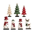 thumbnail image 1 of Christmas Table Decor Wooden Snowman Tree Deer Decor, Rustic Christmas Tiered Tray Decor, Christmas Table Centerpiece for Xmas Party Home Office Shelf, 1 of 7