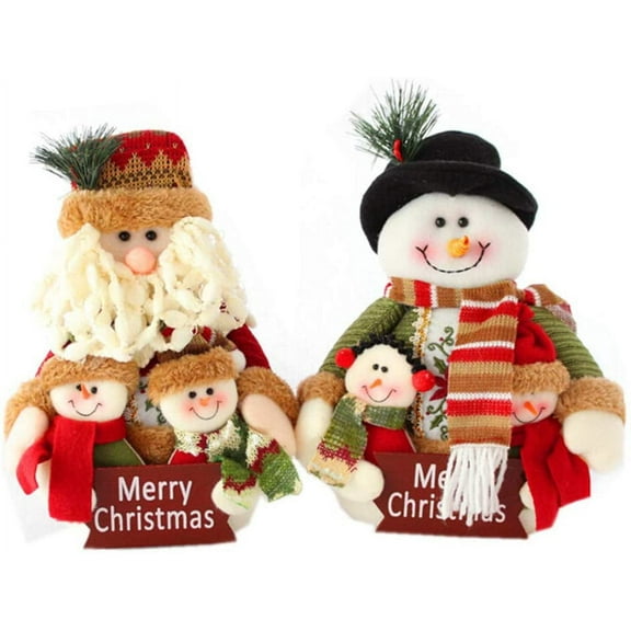 Christmas Table Decorations , Christmas Rustic Decorative Snowman Table Décor Christmas Table Centerpiece for Xmas Winter Holiday - Santa Claus+snowman