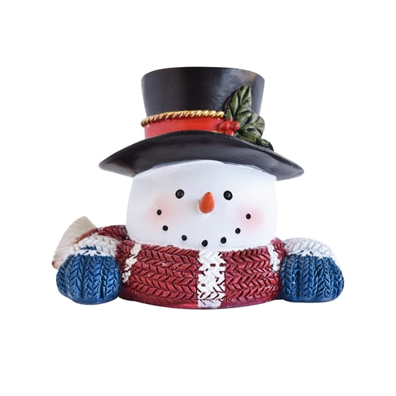 Christmas Table Decorations,LED Lighted Resin Snowmen Figurines, Light Up Snowman Holiday Present, Battery Operated Winter Xmas Decor for Home Indoor Kitchen Room Holiday Party