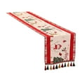 thumbnail image 1 of Christmas Table Flag Printed Rectangular Tablecloth – 47x14 Inch Cloth Xmas Party Table Runner with Tassels, Festive Dining Table Decoration for Home & Holiday Celebration, 1 of 5