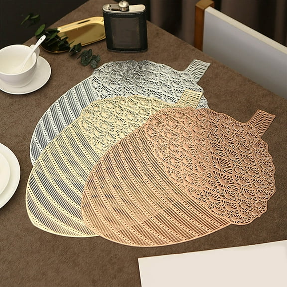 Christmas Table Mat Waterproof Pvc Pine Cones Design, Holiday Table Runner for Thanksgiving Dinner and Christmas Decor, Family Gathering Table Setting, Western Style Placemat for Seasonal Akmoler