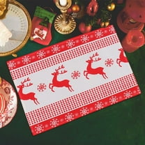 Christmas Table Mats Set of 4 Double-Sided Heat Resistant Placemats Non-Slip Dining Table Pads for Restaurant Home Kitchen Holiday Decor