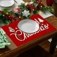 thumbnail image 1 of Christmas Table Mats, Waterproof Placemats, Cotton Linen Christmas Table Decorations Insulated Double Sided Non Slip Placemats for Kitchen Dining Room Cafe, Multicolor, 1 of 7