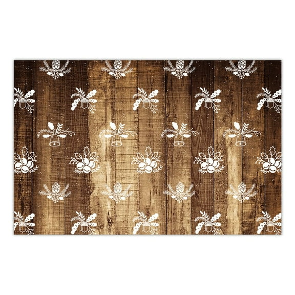 Christmas Table Placemats Disposable, Xmas Placemats For Dining Table, Holiday Party Paper Placemats and Place Mats, Set of 25, 17 inches x 11 inches (Rustic Bells)