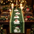 thumbnail image 1 of Christmas Table Runner, 12.99 X 72.05 Inches, Linen, Style A, For Dining Table, Mantel And Party Decor, 1 of 5