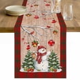 thumbnail image 1 of Christmas Table Runner 120 Inches Long Farmhouse Dress Scarves, Xmas Tree Snowman Birch Snowflakes Balls Plaid Dining Tablerunner for Coffee Table/Kitchen Island/Party Décor, 13" x 120", 1 of 8