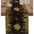 thumbnail image 1 of Christmas Table Runner 36 Inches Long for Dining Table Decor, Cotton Linen Winter Snowflake Table Runner Washable Dresser Scarf for Kitchen Christmas Holiday Golden Seasonal Leaves Pine Cones, 1 of 8
