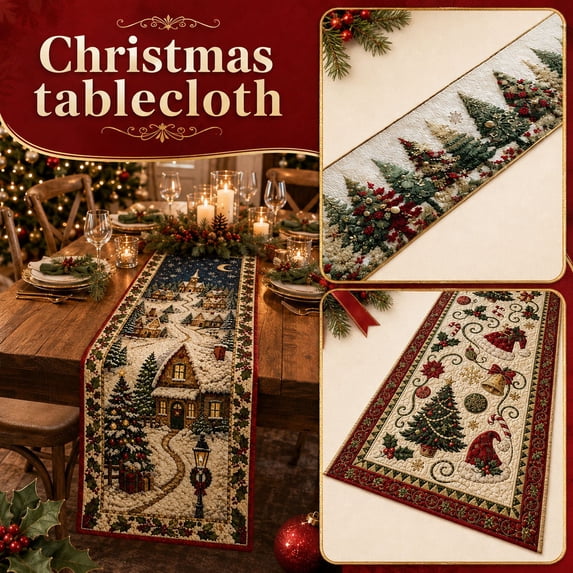 Christmas Table Runner 48 Inch Long Festive Holiday Decor for Dining Table