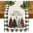thumbnail image 1 of Christmas Table Runner,48 Inches Buffalo Plaid Red Pine Trees Merry Christmas Table Runner,Navidad decoración Clearance,Winter Xmas Holiday Tables Decoration de Navidad for Indoor Home Decor, 1 of 8