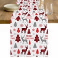 thumbnail image 1 of Christmas Table Runner 70 Inches Long Farmhouse Dress Scarves, Xmas Plaid Elk Winter Red Black Tree Snowflakes Dining Tablerunner for Coffee Table/Kitchen Island/Party Décor, 13" x 70", 1 of 8