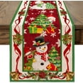 thumbnail image 1 of Christmas Table Runner 72 Inches Long Snowflake Buffalo Plaid Table Runner Christmas Theme Holiday Xmax Snowman Gnome Christmas Table Runner for Kitchen Dining Table Home Party Decorations, 1 of 6