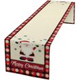thumbnail image 1 of Christmas Table Runner Buffalo Plaid Santa Claus Snowflake Art Printed Dinner Runner for Home Party Kitchen Dining Table Decor Fabric 1 Panel W13xL108in, 1 of 6