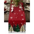 thumbnail image 1 of Christmas Table Runner Buffalo Plaid Xmas Tree Forest Table Runners Red Cotton Linen Dresser Scarf Kitchen Dining Table Decor for Christmas Holiday Party Decor 13x36 Inch, 1 of 9