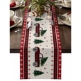 thumbnail image 1 of Christmas Table Runner Checkered Truck Christmas Tree Table Runners Snowflake Plaid Check Cotton Linen Dresser Scarf Kitchen Dining Table Decor for Christmas Holiday Party Decor 13x90 Inch, 1 of 9