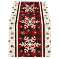 thumbnail image 1 of Christmas Table Runner, Christmas Decorations, Winter Christmas Table Runners, Snowflakes Plaid Table Runner Kitchen Dining Xmas Table Decoration for Christmas Party Home Decor 12.99 x 35.43 Inch, 1 of 2