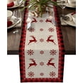 thumbnail image 1 of Christmas Table Runner, Christmas Snowflake Elk Rustic Table Runner for Holiday Birthday Party Kitchen Dining Table Home Decor, 1 of 7