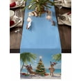 thumbnail image 1 of Christmas Table Runner Christmas Tree Table Runners Reindeer Sandy Beach Cotton Linen Dresser Scarf Kitchen Dining Table Decor for Christmas Holiday Party Decor 13x90 Inch, 1 of 9