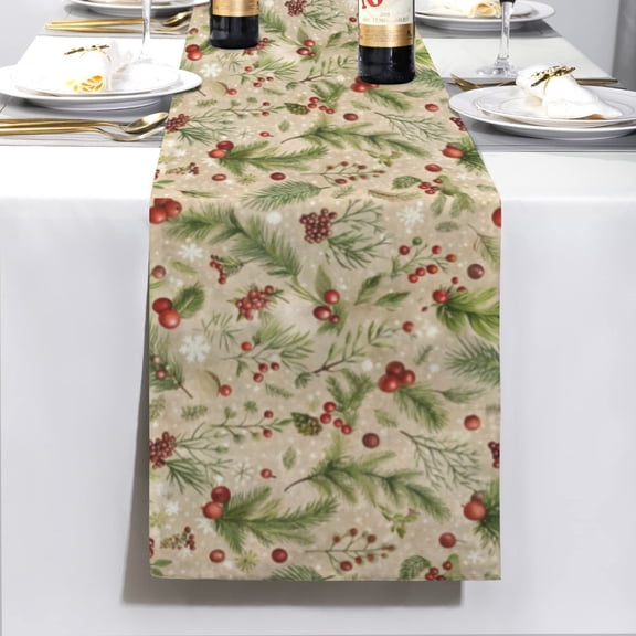 Christmas Table Runner | Cranberry | Holiday Dinner Table Decor