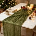 thumbnail image 1 of Christmas Table Runner, Gauze Table Runner, Bohemian Crinkled Gauze Table Runner, Holiday Table Decor for Xmas Party Dining Table Decoration, 1 of 6