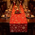thumbnail image 1 of Christmas Table Runner Golden Snowflake Design Washable for Dining Table Holiday Party Home Decor, 1 of 6