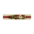 thumbnail image 1 of Christmas Table Runner - Green Leaf and Flower Style - Merry Xmas Tablecloth Winter Holiday Home Kitchen Dining Room Decoration - 13x72 inch, 1 of 6