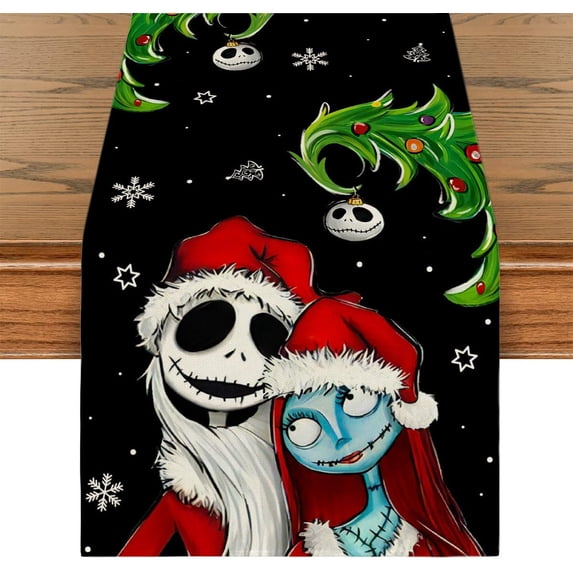Christmas Table Runner Halloween Table Cover Decor and Christmas Decorations for Home Party