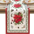 thumbnail image 1 of Christmas Table Runner Holiday Dining Decor Polyester Tabletop Decoration for Kitchen Island Sideboard Festive Table Setting(Red,A), 1 of 6
