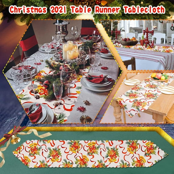 Christmas Table Runner Holiday Table Runners For Dining Room Snowflake Snowman Table Runner For Christmas Table Decorations Holiday Decor