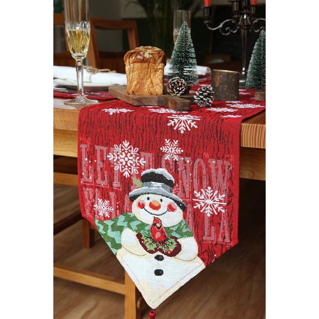 Christmas Table Runner, LONGRV Holiday Table Runners for Dining Room