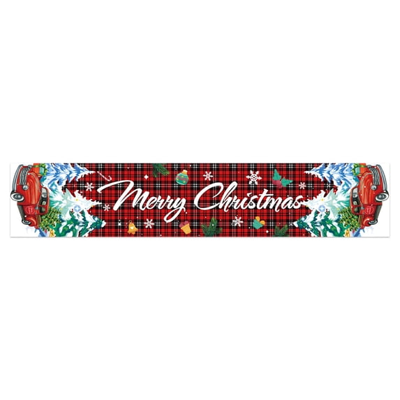 Christmas Table Runner Linen Decorative Table Cloth with Tassels for Washable Wrinkle Resistant Table Runners for Christmas Party Dinner, Xmas Theme Dining Room, 14X71 Inches