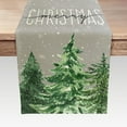 thumbnail image 1 of Christmas Table Runner Long Burlap, Watercolor Pine Tree Snowflake Seasonal Winter Xmas Holiday Kitchen Dining Table Decor for Indoor Outdoor Home Party Decor 13 x 72 Inches, 1 of 5