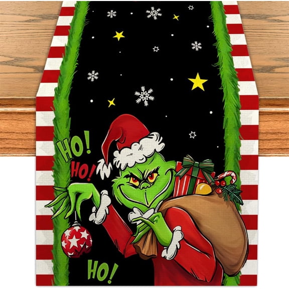 Christmas Table Runner Navidad Kitchen Dining Table Centerpiece Winter Xmas Decor Merry Christmas Decorations for Home-71 Inches Long