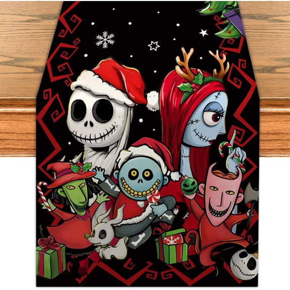 Christmas Table Runner Navidad Kitchen Dining Table Centerpiece Winter Xmas Decor Merry Christmas Decorations for Home-72 Inches Long