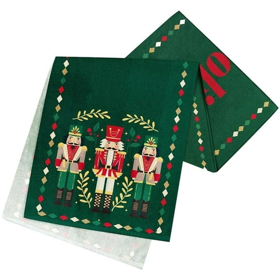 Christmas Table Runner Nutcrackers Christmas Table Runner Green Xmas Decoration Winter Holiday Party Supply Home Kitchen