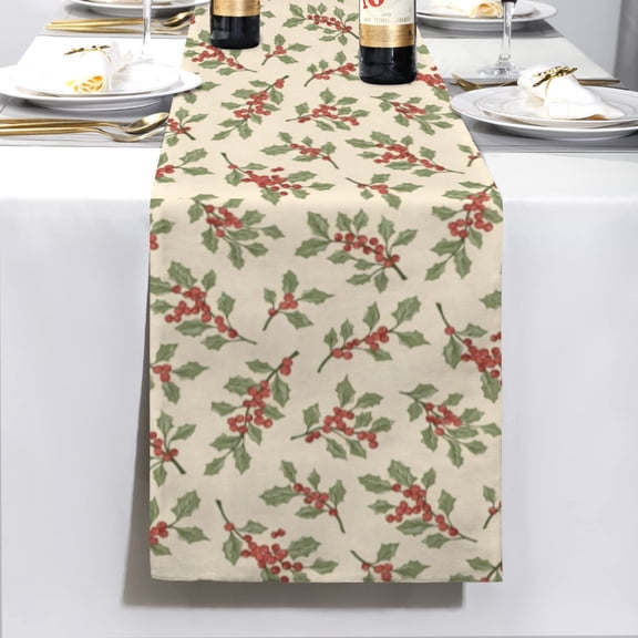 Christmas Table Runner | Painted | Holiday Dinner Table Decor