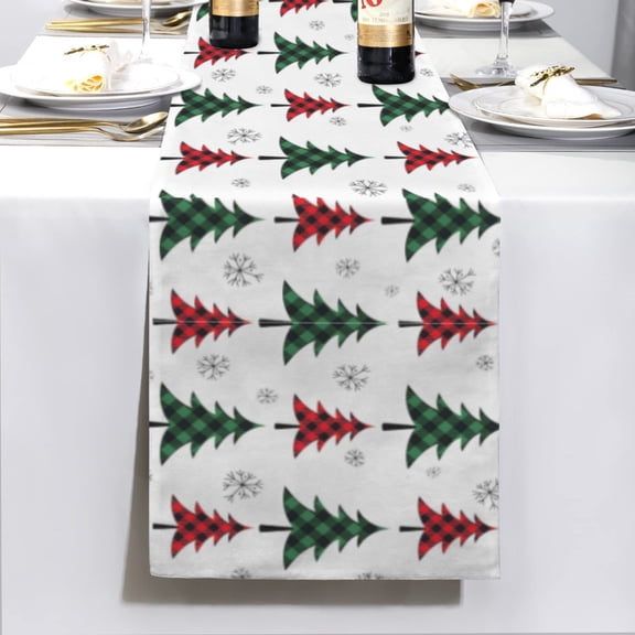 Christmas Table Runner | Plaid Forest | Holiday Dinner Table Decor