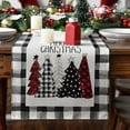 thumbnail image 1 of Christmas Table Runner, Red Black Buffalo Plaid Check snowflak Seasonal Winter Dinner Scarf , Holiday Dresser Scarves Tablerunner,Farmhouse Xmas Kitchen Coffee/Dining Living Room Table Decoration, 1 of 5