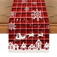 thumbnail image 1 of Christmas Table Runner, Red Santa Claus Snowflake Tablecloth, Suitable for Kitchen Dining Room Living Room Display, Christmas Party Decoration, 1 of 5
