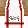 thumbnail image 1 of Christmas Table Runner Red Stripes Green Pine Tree Xmas Winter Holiday Kitchen Dining Table Decoration for Home Seasonal Party Decor 13x48 Inch, 1 of 6